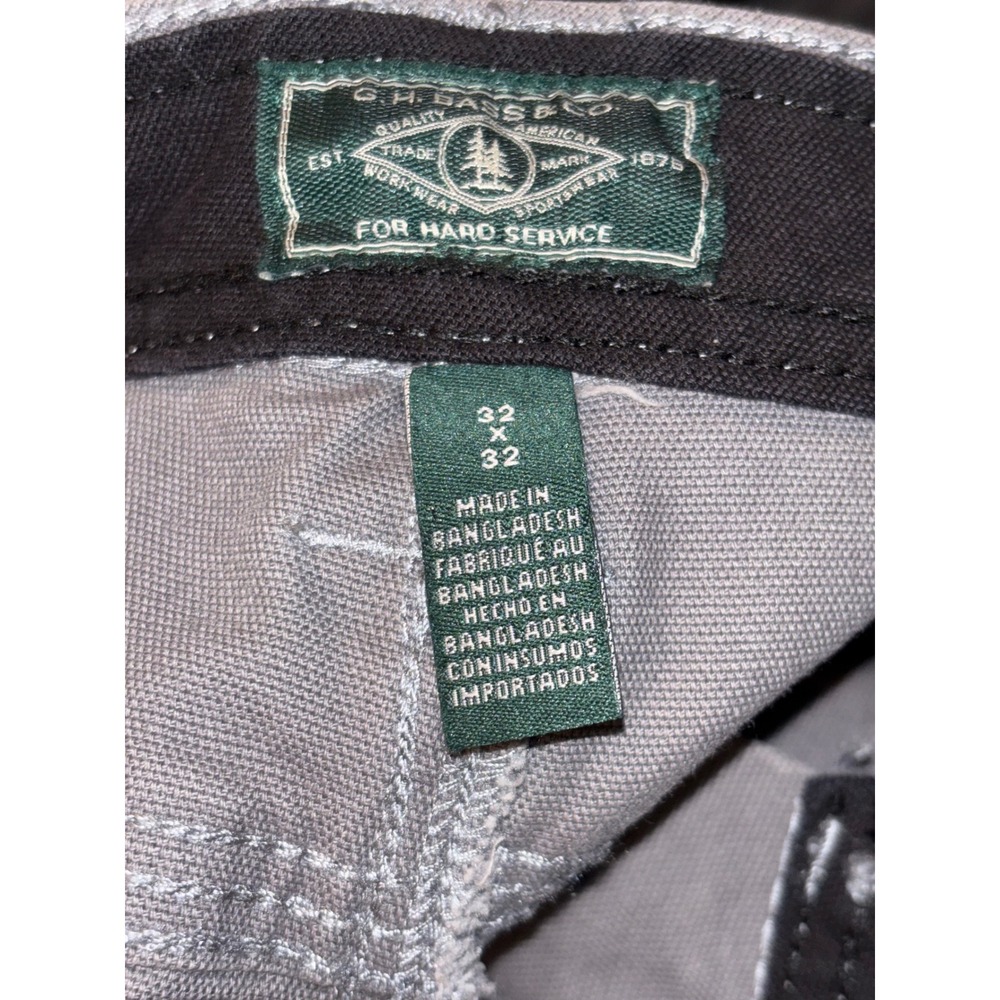 GH Bass & Co Mens Grey Canvas Utility Pants Straight Leg 32x32 PL109862 - Picture 5 of 6